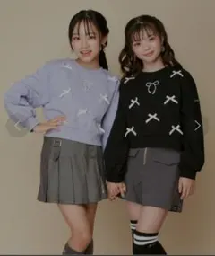 JENNIloveコットン100％パールリボン付きトレーナー130