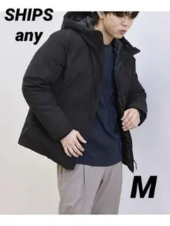 SHIPS any　 ボリューム パフ マウンテンパーカー　M　ブラック