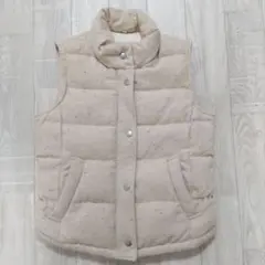 無印良品　ダウンベスト アイボリー ネップ素材　ダウン90%　フェザー10%