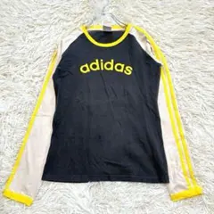 2367 良品✨アディダス 長袖カットソー ロンT スポーティー ロゴプリント