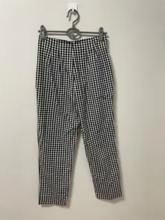ZARA ギンガムチェック　カジュアルパンツ ブラック・ホワイト　Mサイズ