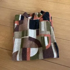 幾何学模様 長袖トップス LLサイズ
