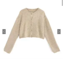 新品タグ付GRLラメシャギーニットショート丈カーディガン[an1634]ゴールド