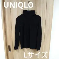 ユニクロ　フリースタートルネックT(長袖)　Lサイズ レディース 黒