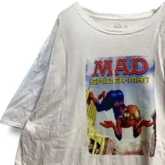 FCFG ムービー Tシャツ 白 MAD スパイダーマン アメコミ 映画 キャラ