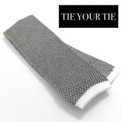 極美品 タイユアタイ ネクタイ コットン ニットタイ 刺繍 バイカラー