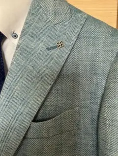近年モデル】TAGLIATORE ダブル ジャケット リネン ヘリンボーン
