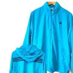 adidas アディダス ウインドブレーカー レディース L　ターコイズ