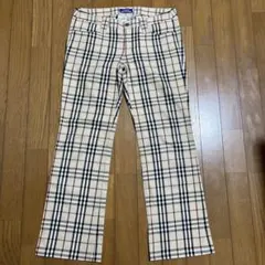 日本製★定番★バーバリーブルーレーベル★ノバチェック柄パンツ 38 ベージュ