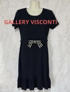 【未使用】タグつき　ギャラービスコンティ　サマーニットワンピース　リボン