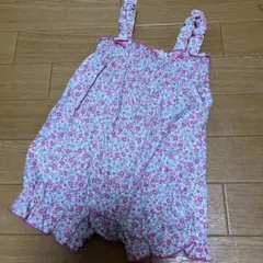 花柄 綿100% ロンパース 70