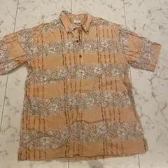HiloHattie コットンアロハ 総柄 アロハシャツ チャイナボタン 総柄S 