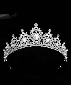 シルバー クリスタル ティアラ ブライダルウェディング
