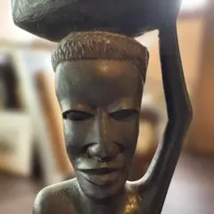 木彫り 人物像 オブジェ 置物 アート　Tanzania タンザニア