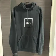 HUF ハフ ビッグロゴ ボックスロゴ 黒 M プルオーバー パーカー