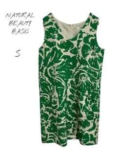 NATURAL BEAUTY BASIC 花柄ノースリーブワンピース S