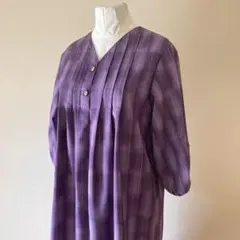 着物リメイク　ワンピース　紫