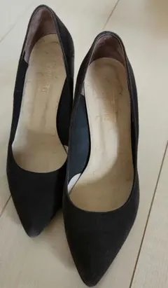 黒 スエード ポインテッドトゥ ハイヒール