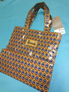 美品【Harrods】孔雀の羽の模様 トートバッグのサムネイル