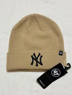新品未使用 47 ニューヨーク・ヤンキース ニット 帽子 ベージュ