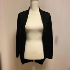 NAVY ロングカーディガン M ブラック ボタンなし 羽織り