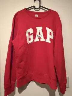 GAP ロゴ刺繍 クルーネック スウェット レッド M
