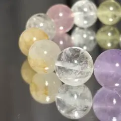 水晶×ローズクォーツ×シトリン黄水晶×アメジスト　多宝　ブレスレット