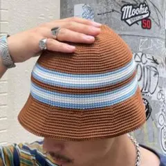 新品♦✨チャオパニック✨♦　❄ボーダーニットハット❄　♦色ブラウン系♦