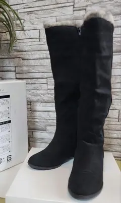 黒　ロングファーブーツ　M