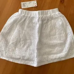 新品タグ付き UNIQLO レーススカート120 白 ユニクロキッズ
