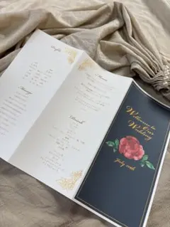 ＊完全オリジナルデザイン！結婚式　席次表ドリンク含むメニュー表　ディズニー風