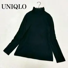 【ユニクロ】ヒートテック極暖コットンブレンドタートルネックT(L)カジュアル 黒