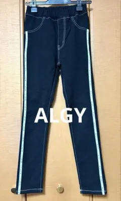 ALGY アルジー サイドロゴ レギンスパンツ 裏起毛 黒　ストレッチ サイズM