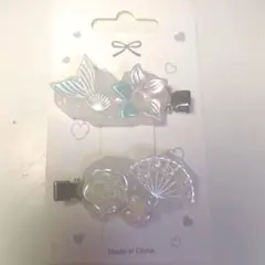 透明×グリッター ホイップデコ ヘアピン