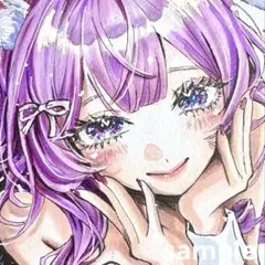 H*e様 オリジナル イラスト アナログ 創作 水彩画 女の子 - メルカリ