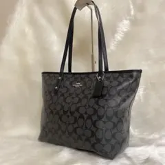 コーチ トートバッグ F58292 PVC ブラック 肩掛け シグネチャー A4