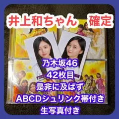 乃木坂46 42枚目 是非に及ばず ABCD 生写真 井上和確定 - メルカリ