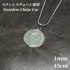 《ステンレスチェーン使用》 コインネックレス スネークチェーン シルバー d2