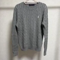 Polo Ralph Lauren ポロラルフローレングレー ケーブルニット M
