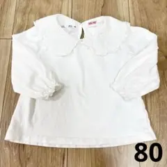 zaraベビー刺繍襟ホワイトシャツ 80