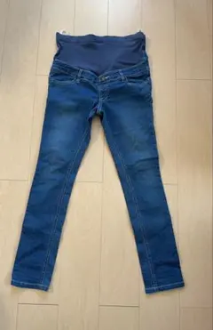 マタニティ スキニーパンツ デニムブルー