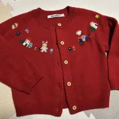 美品！ファミリア 90 カーディガン 赤
