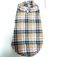 未使用 小型犬服 チェック柄中綿ジャケット 犬用秋冬服