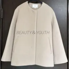 BEAUTY & YOUTH ベージュ ノーカラーコート S