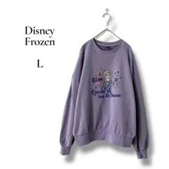 Disney Frozen エルサ　レディース　長袖トレーナー　パープル　L