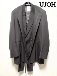 【希少品・美品】ujoh ウジョー　ノーカラージャケット　ジレ　セット　サイズ2 希少品・美品】ujoh ウジョー ノーカラージャケット ジレ セット
