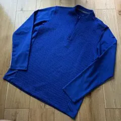 美品　L　アディダスゴルフ　ハーフジップ　長袖　シャツ　トレーナー　ブルー