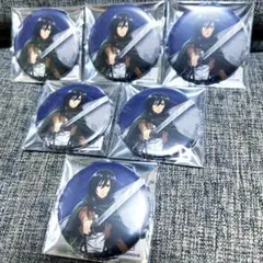 進撃の巨人　ミカサB トレーディング缶バッジ　6個