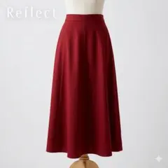 美品 Reflect リフレクト フレアスカート ウール混 レッド 13 日本製のサムネイル