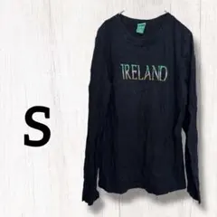 ブラック ロゴプリント 長袖Tシャツ 【S】 1点物 海外古着